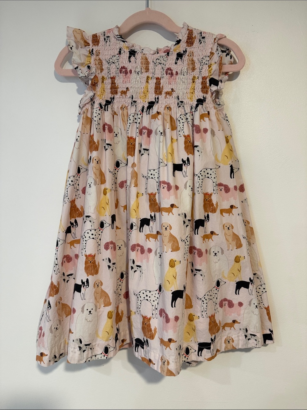 Quince Girls' Dog Print Smocked Dress - 5T